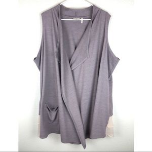 LOGO Sleeveless Cardigan Sweater Vest Size 3X